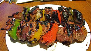 Lamb shish kebab, Pleasanton, California, 2008...