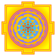 Le diagramme mystique Sri Yantra, mis en couleurs au format svg.