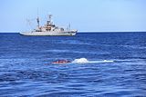 USNS Salvor operates with the CNS Changdao in a submarine rescue and dive/salvage exercise during Exercise RIMPAC 16.