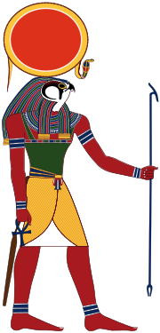 Il dio solare Ra con un ankh