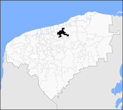 Temax község elhelyezkedése Yucatán államban