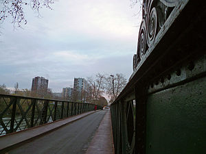 Les immeubles d'Empalot, vus depuis l'île du Ramier.