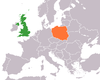 Location map for Poland and the United Kingdom.