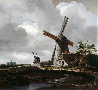 Lanschap met molens bij Haarlem, 1651