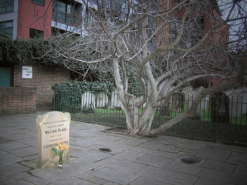 File:William Blake's grave with flower.jpg