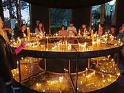 Lighting of candles on Saint Petka's Day in the Church of Saint Petka, Cukarica Svjetlopis paljenja svijetsha kod tsr. Sv. Petke na Chukaritsi na dan Sv. Petke.jpg
