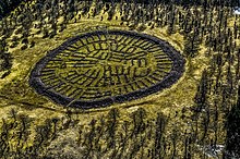 Ismantorp Fortress, an Iron Age ringfort from c. 300-600 CE on Oland island, Sweden. Anders Andren has argued that the structure is meant to represent Midgard, the enclosed, inhabited world. 0006Ismantorps fornborg.jpg