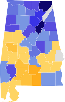 1841 Alabama gubernatorial election results map by county.svg