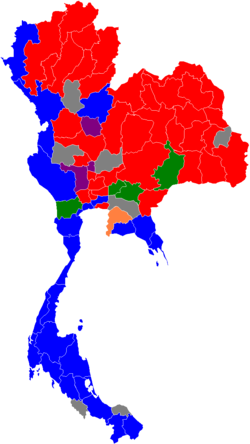 2011 Thai general election results per region.png