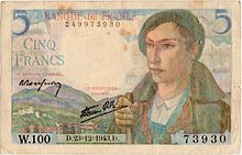 5 francs Berger, Face recto