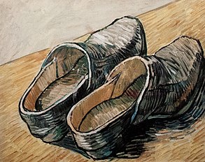 Para skórzanych chodaków nr kat.: F 607 32,5 x 40,5 cm Muzeum Vincenta van Gogha