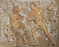 Achilles en Agamemnon, scene van Boek I van Iliad, Romeinse mozaïek