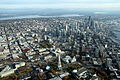 Space Needle în panorama aeriană a orașului Seattle