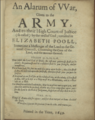 An Alarum of War in 1649 by Elizabeth Poole