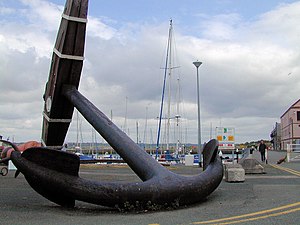 Anchor at Victoria dock, Caernarfon.