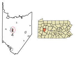 Location of Kittanning Village in Armstrong County, Pennsylvania