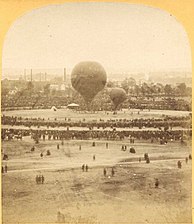 Seconde ascension du Géant. Paris, Champ de Mars, 18 octobre 1863. Photographie anonyme.
