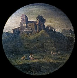 Paysage avec bergère et troupeau dans des ruines antiques Musée des Beaux-Arts de Carcassonne