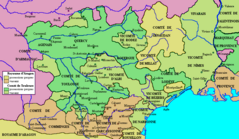 Map of Languedoc on the eve of the Albigensian Crusade Cartes Occitanie.png