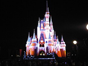 English: Cinderella's Castle at night