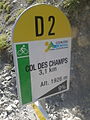 One of the mountain pass cycling milestones along the climb from Colmars