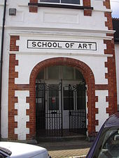 Entrance to the original Falmouth School of Art building in Arwenack Avenue DSCN1094FalmouthSchofArtAnnexe.jpg