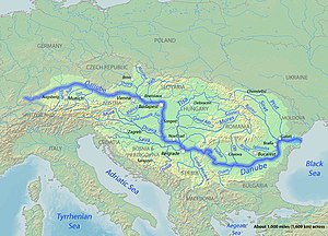 The Danube watercourse system throughout Central and Southeastern Europe Danubemap.jpg