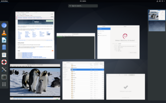 A screenshot of Debian 10 (Buster) with the GNOME desktop environment Debian10 Gnome.png