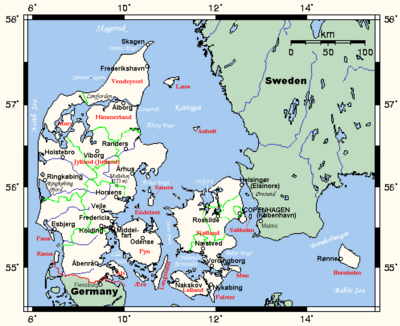 Map of Denmark