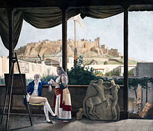Painting of Fauvel in his study.
