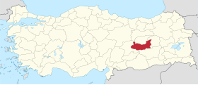 Pozicija provincije Elazığ na karti Turske
