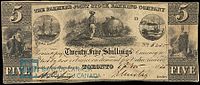 $5/25s. note, as valued under the Halifax rating, from 1835