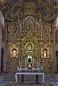 Altar Mayor, presidido por las imágenes de la Inmaculada Concepción, Santo Domingo de Guzmán y San Francisco de Asís.