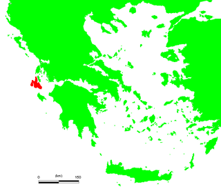 Localização de Cefalônia na Grécia