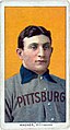 Image 10The American Tobacco Company's line of baseball cards featured shortstop Honus Wagner of the Pittsburgh Pirates from 1909 to 1911. In 2007, the card shown here sold for $2.8 million. (from Baseball)