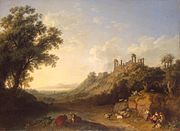 Landscape with temple ruins on Sicily, Jacob Philipp Hackert, 1778.