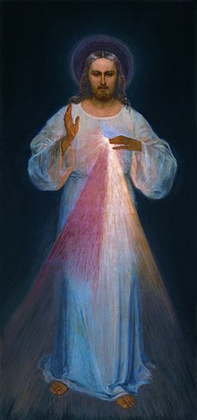 The original Divine Mercy painting by Eugene Kazimierowski (1934) Kazimirowski Eugeniusz, Divine Mercy, 1934.jpg