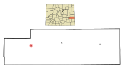Location in Kiowa County and the state of Colorado