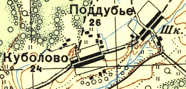 План деревни Поддубье. 1937 год