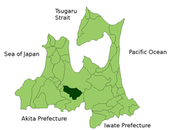 Location of Kuroishi in Aomori