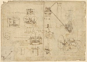 Leonardo da Vinci, drawings of machines