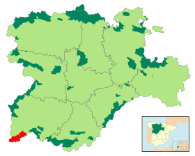 Localización de la zona en Castilla y León.