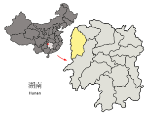 Сянси-Туцзя-Мяоский автономный округ на карте