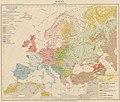 Mappa linguistica d'Europa degli anni 30 del ventesimo secolo
