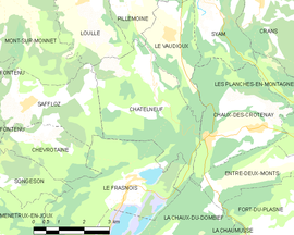 Mapa obce Châtelneuf