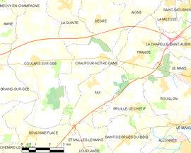 Mapa obce Chaufour-Notre-Dame