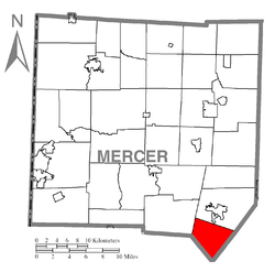 Vị trí trong Quận Mercer, Pennsylvania