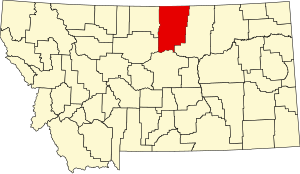 Карта Монтаны с указанием округа Блейн