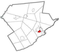 Location of Stroudsburg in Monroe County