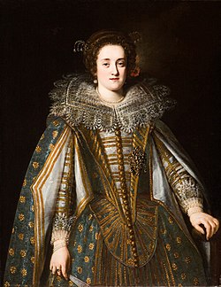 Портрет на Маргерита де Медичи от Юстус Сустерманс, XVII век, Музей на изкуствата „Дейвид Оусли“, Мънси, Индиана